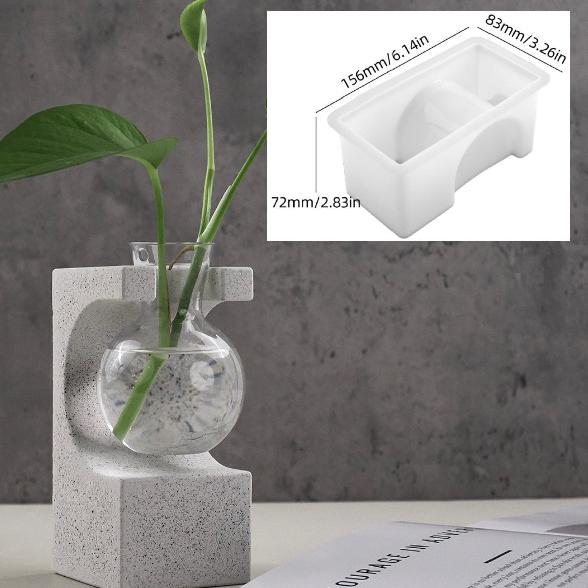 Gypsum Diffuser Tube/ Plant Flower Pot Silicone Mold d01