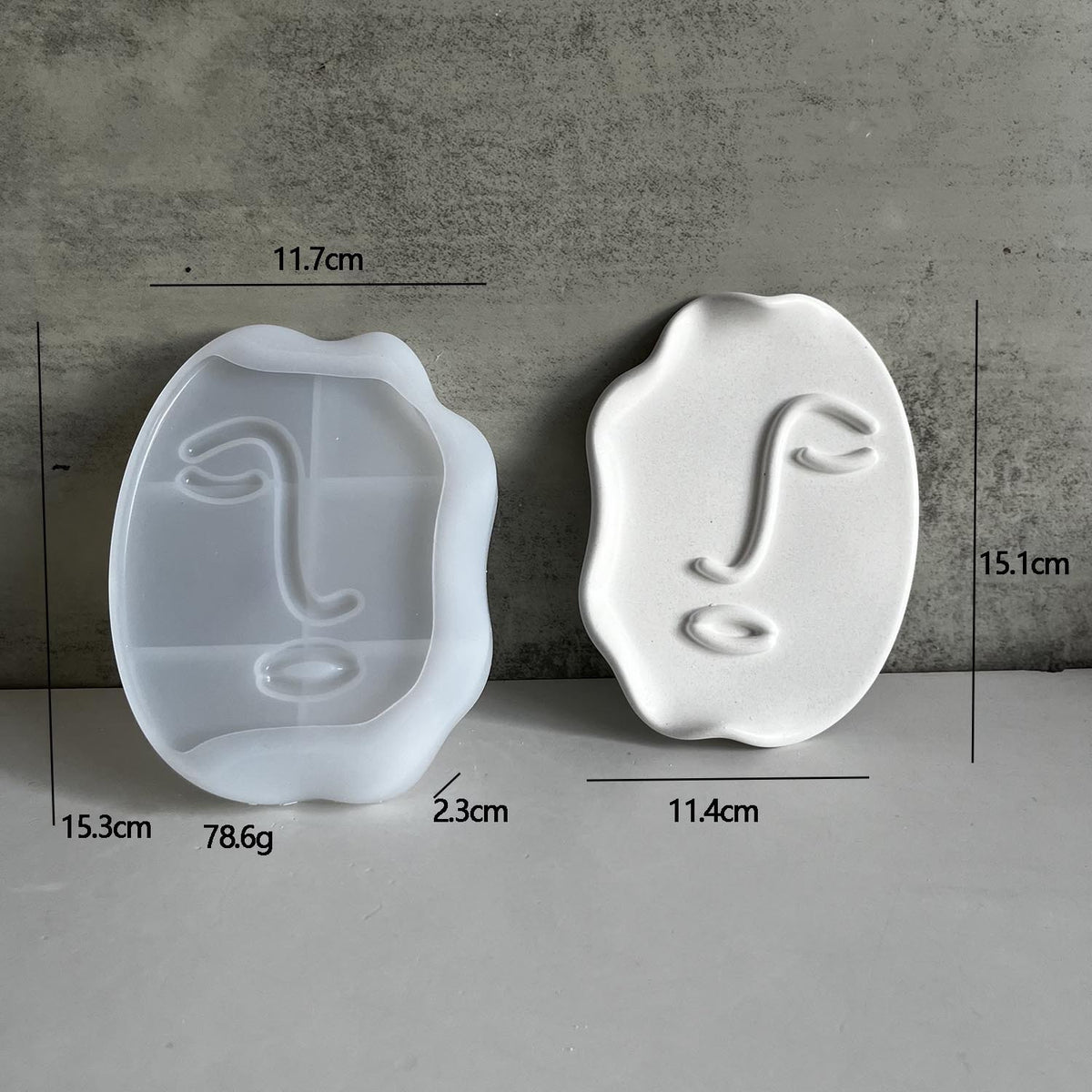 Abstract Face Trinket Tray Silicone Mold g012