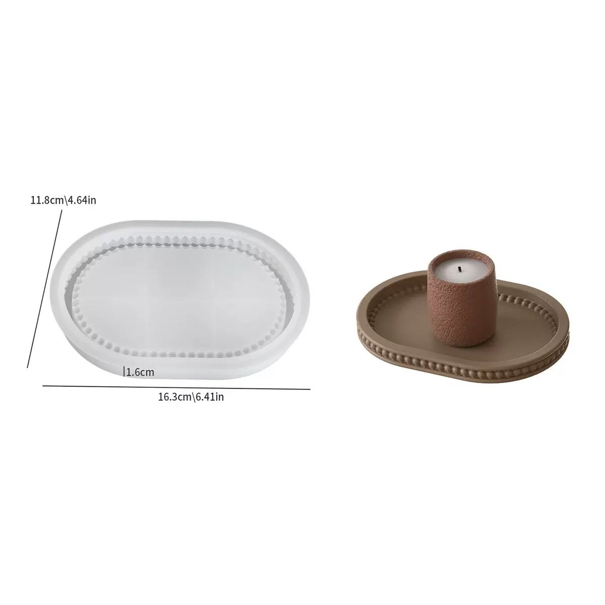 Oval Bubble Beads Tray Silicone Mold g03