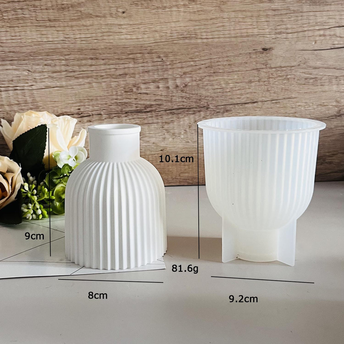 Stripped Vase Silicone Mold e01
