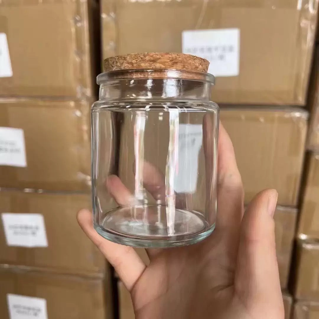 Vintage Amber Candle Glass Jar