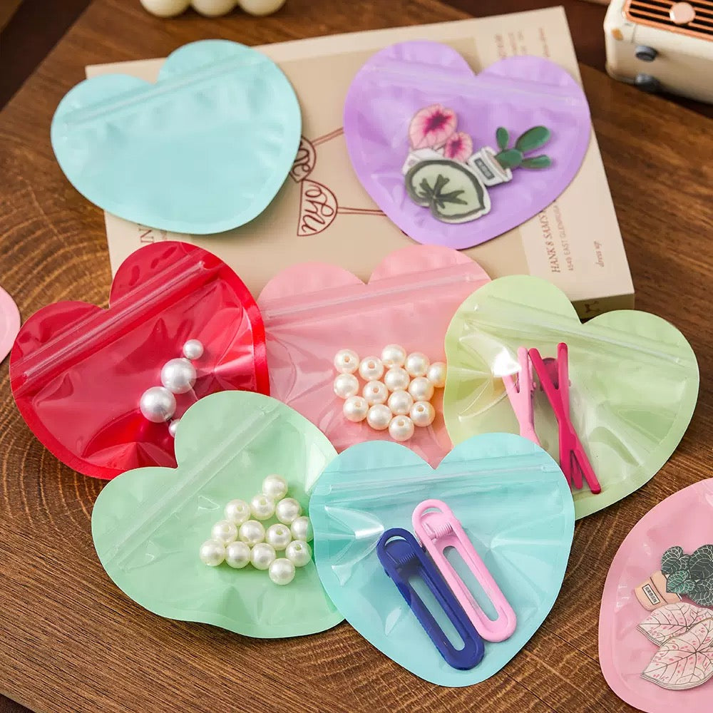 5pcs Color PVC Heart Pouch