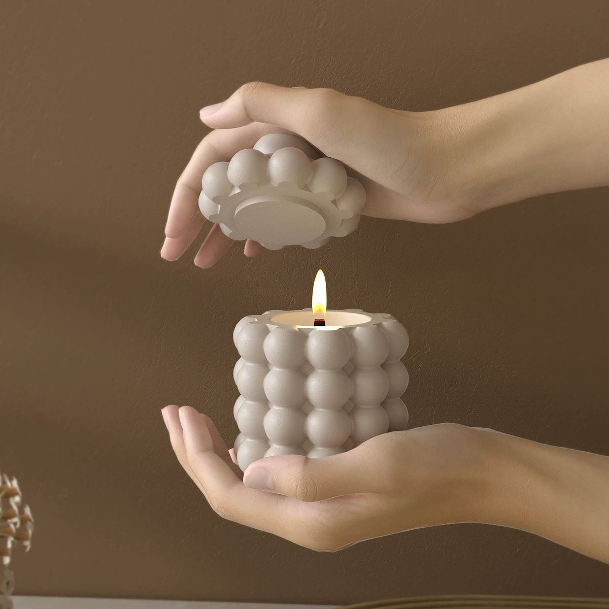 Bubble Candle Jar Storage Silicone Mold a012