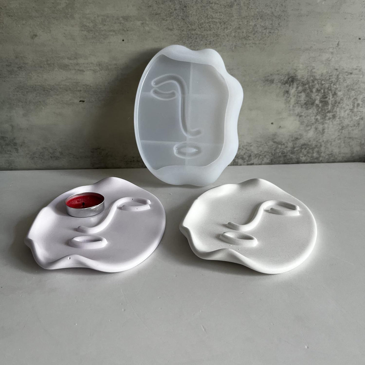 Abstract Face Trinket Tray Silicone Mold g012