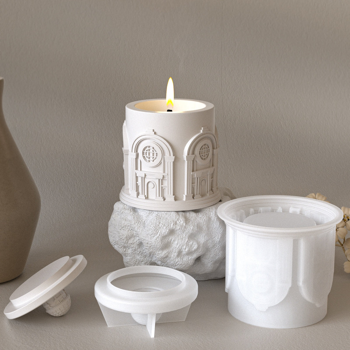 European Palace Candle Storage Jar b04