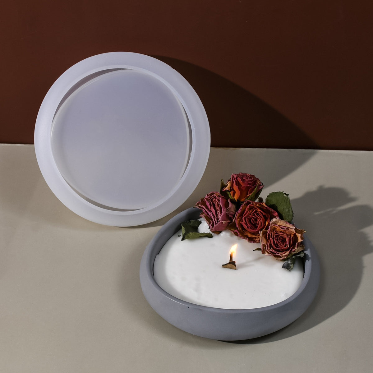 Irregular Round Bowl Candle Jar Silicone Mold a012