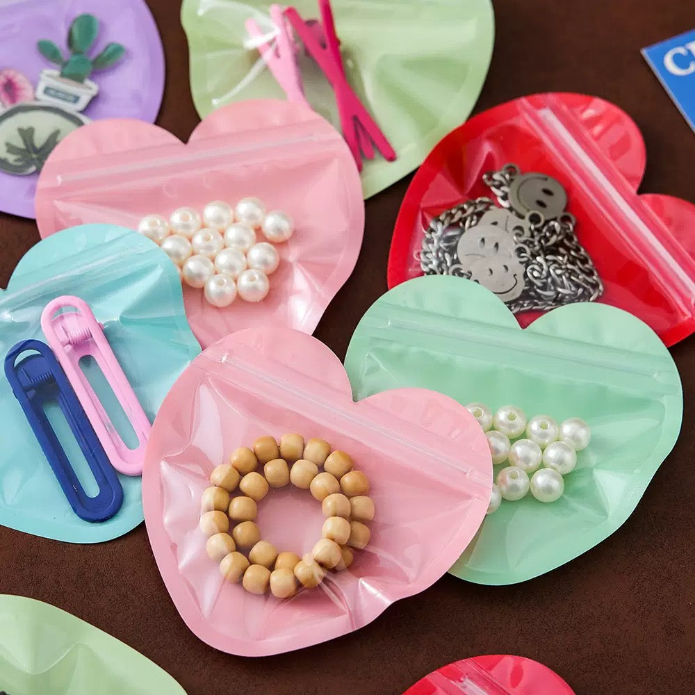 5pcs Color PVC Heart Pouch