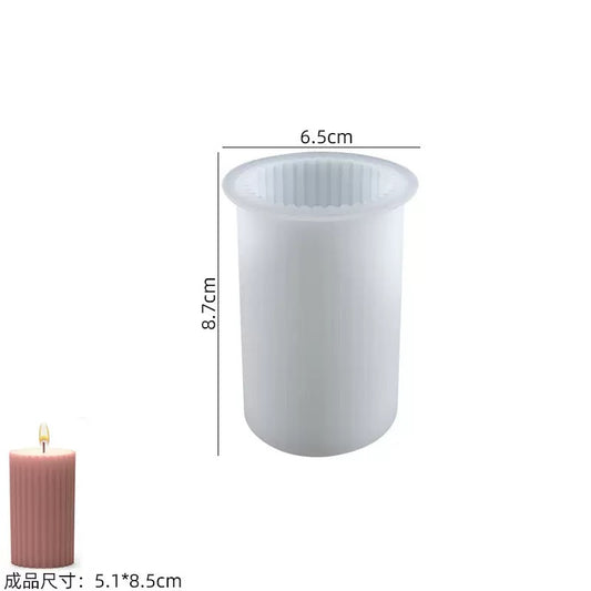 Striped Cylindrical Candle Silicone Mold
