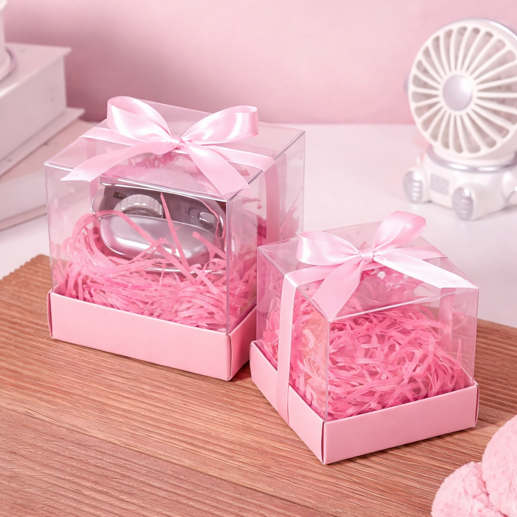5pcs PVC Transparent Packaging Box with Shredded Paper