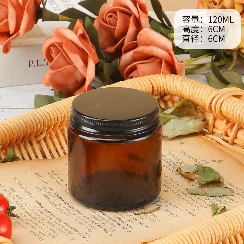 Amber Candle Jar Glass Bottle