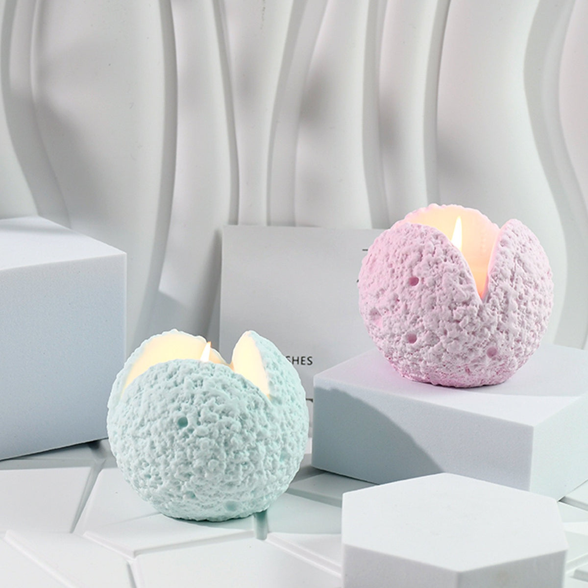 Petal Meteorite Aromatherapy Candle Jar Mold a014