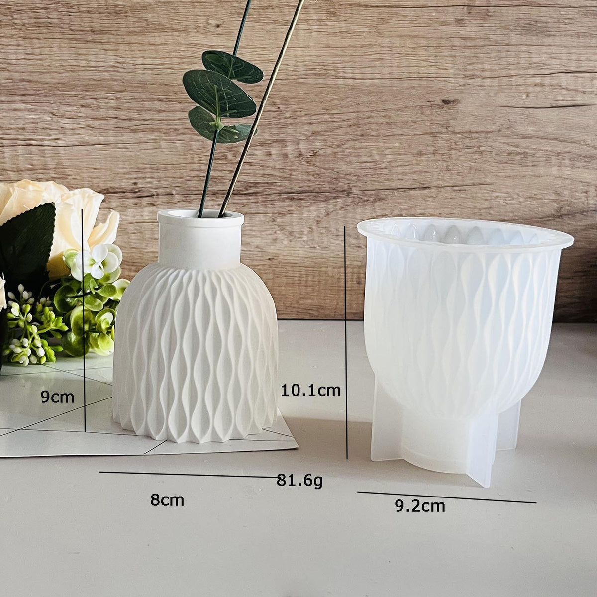 Stripped Vase Silicone Mold e01