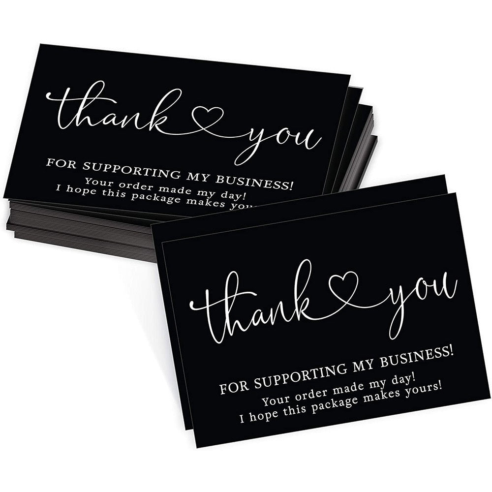50Pcs Black Thank You Cards j03