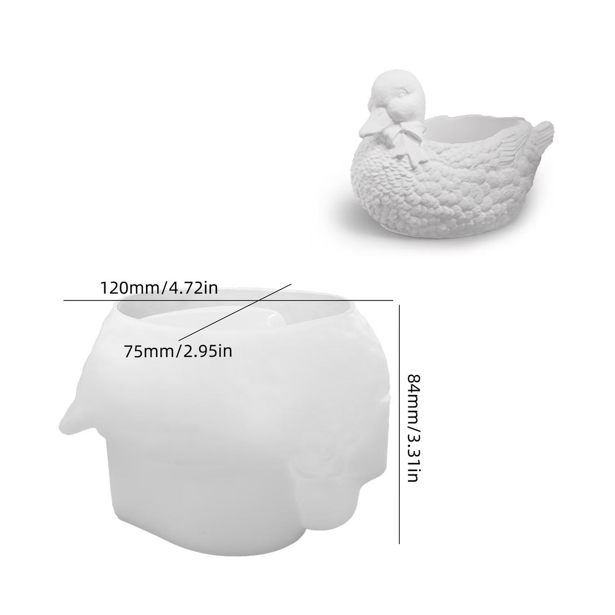 Duck Candle Bowl/ Trinket Storage Silicone Mold i010