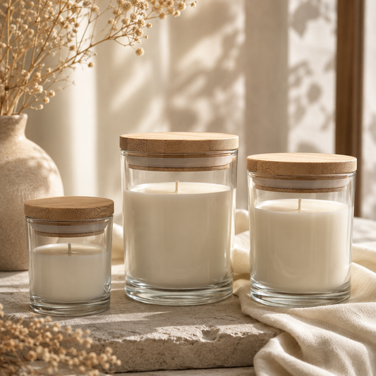 Wooden Lid Candle Glass Jar