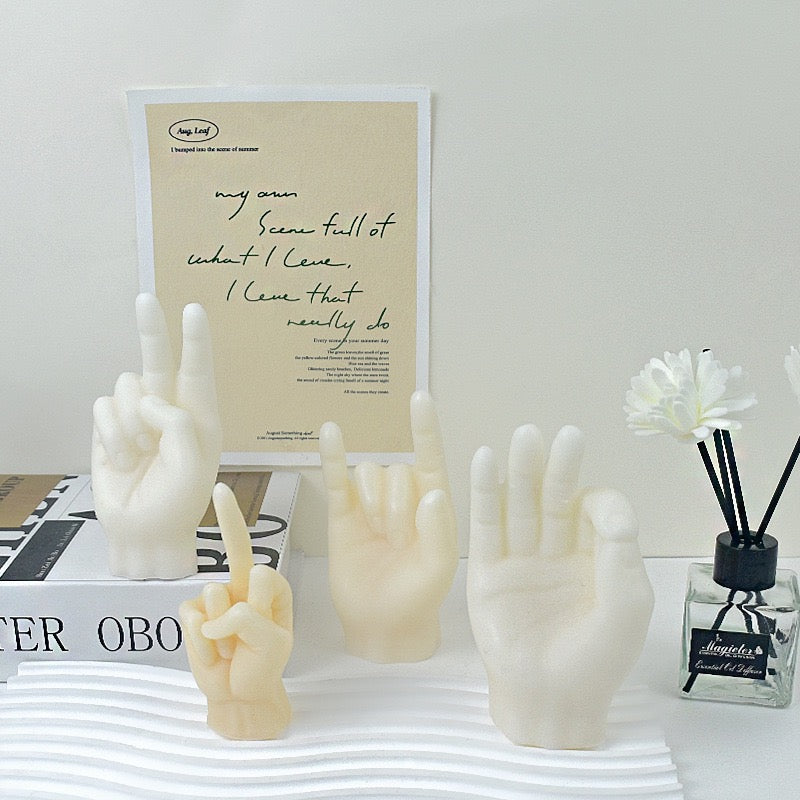 Hand shaped candle silicone mold h015