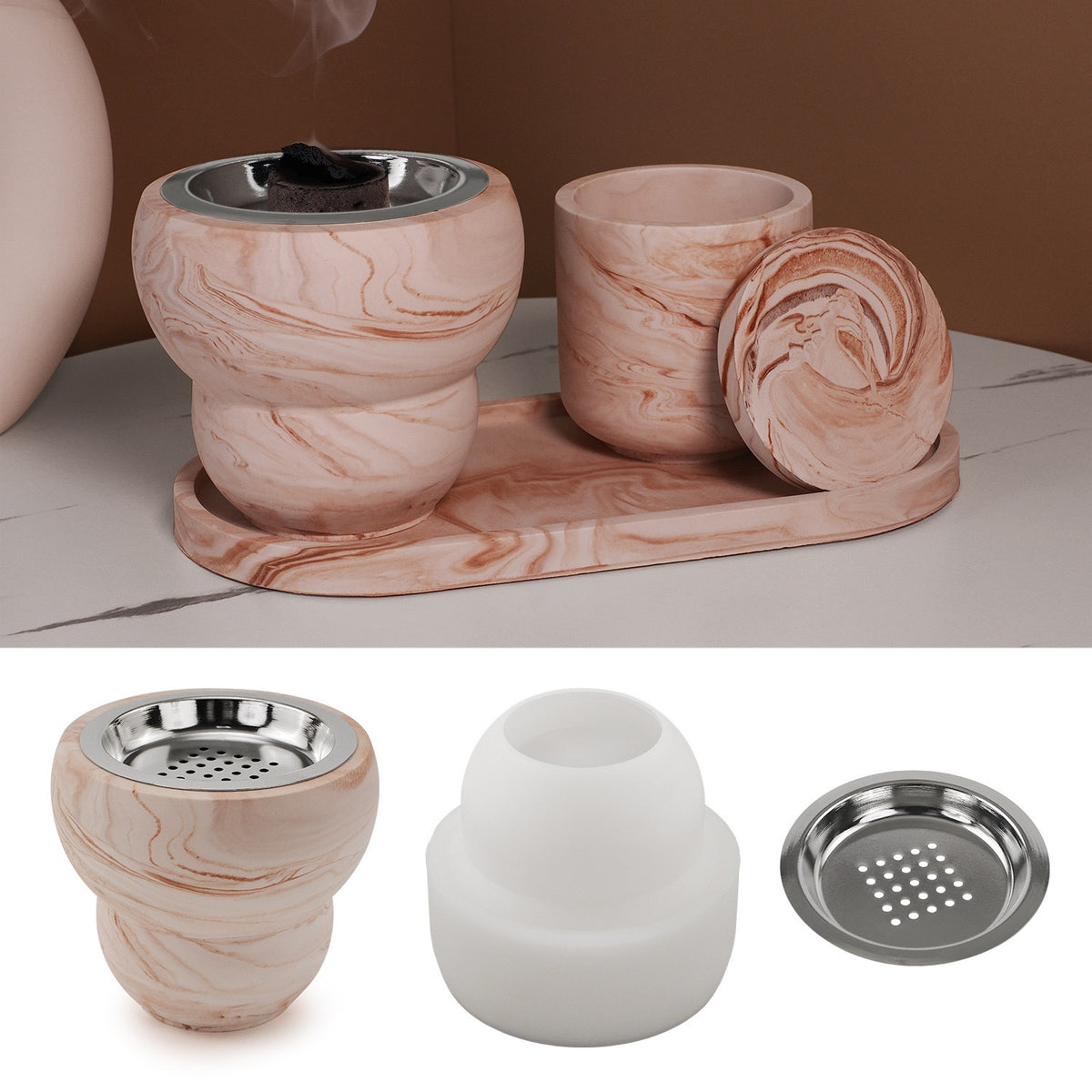 Candle Jar/ Incense Burner Silicone Mold d05