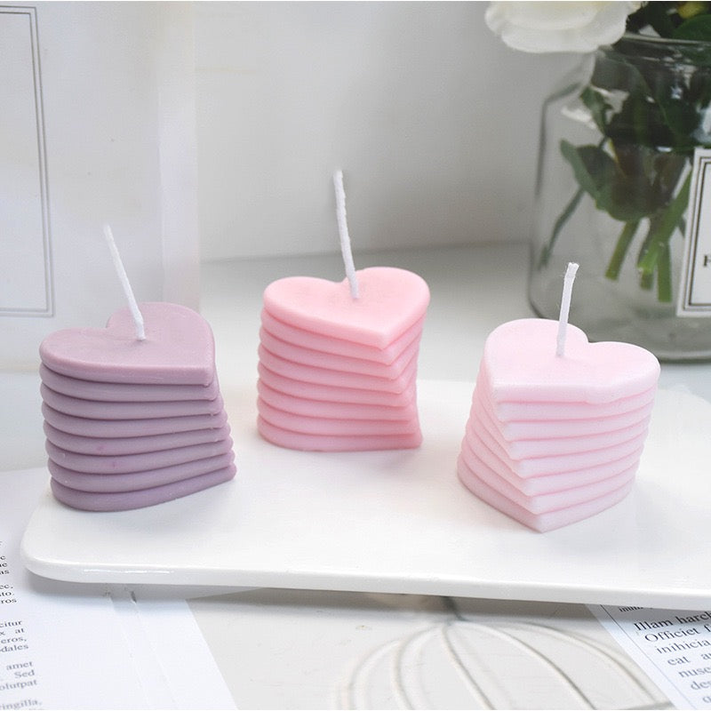 Rotating Love Candle Heart Silicone Mold h03