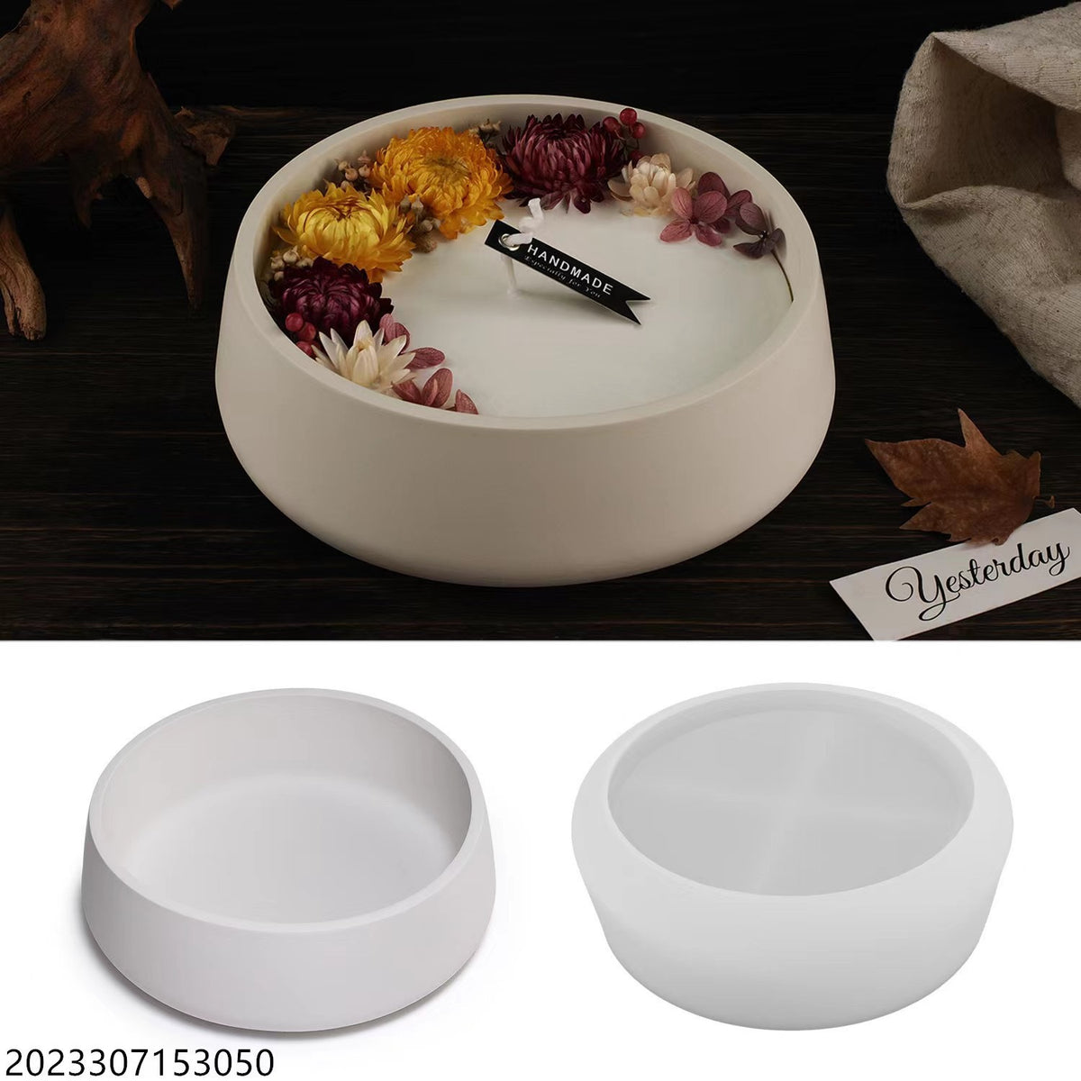 Round Big Candle Jar Silicone Molds g04
