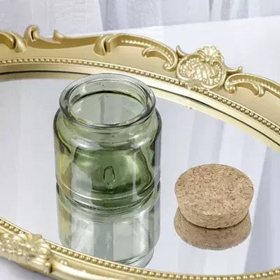 Vintage Amber Candle Glass Jar