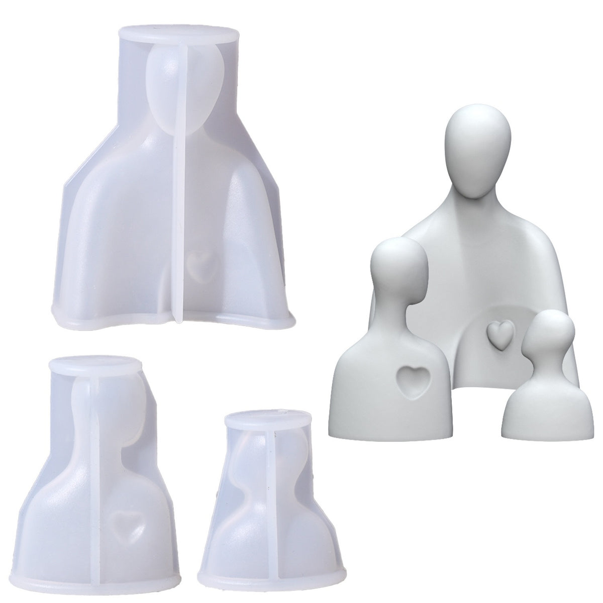 3in1 Family Decorative Home Decor/ Candle Silicone Mold i010