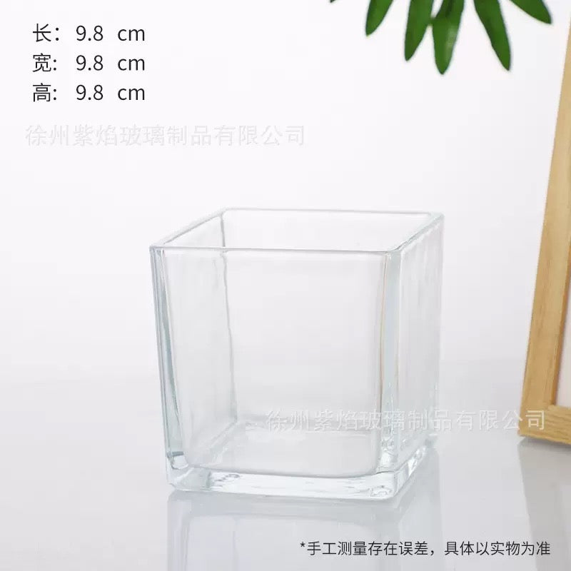 Square Candle Glass Jar
