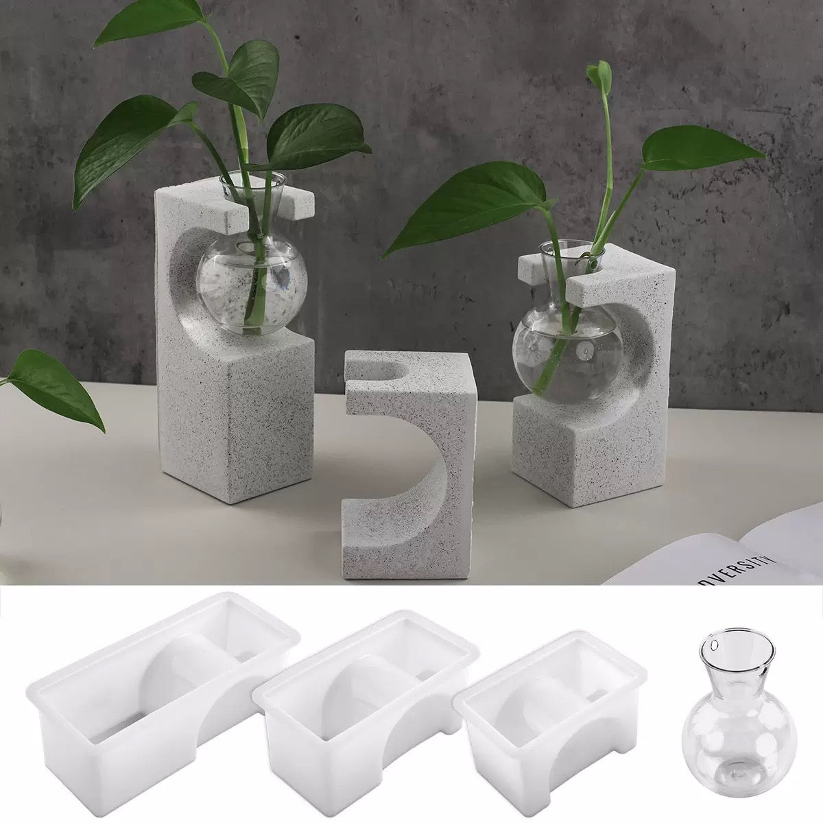 Gypsum Diffuser Tube/ Plant Flower Pot Silicone Mold d01