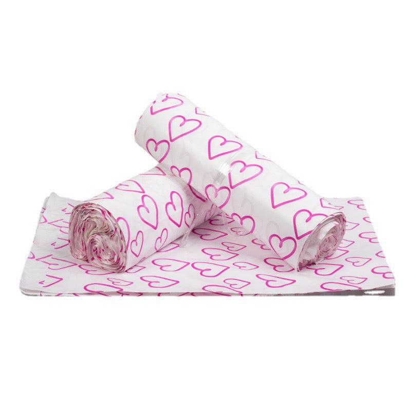 White Heart Polymailer Shipping Bag