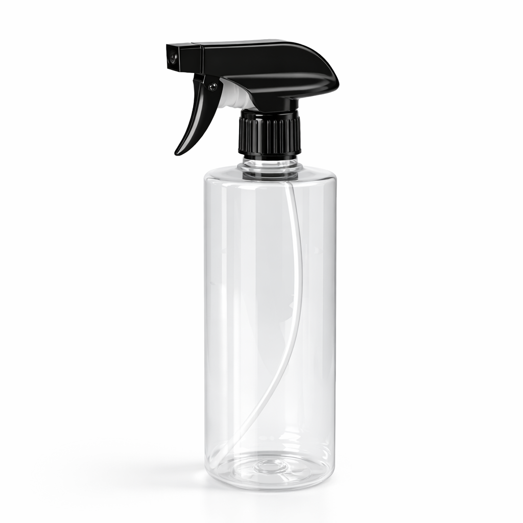 500ML Flat Shoulder Empty Plastic Spray Bottle. (Wide Trigger)