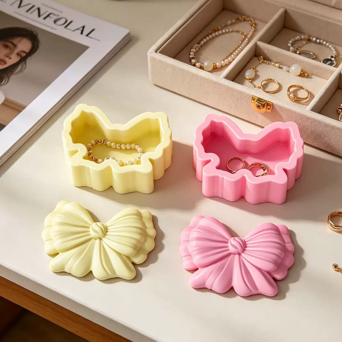 Bow shape Candle Jar Silicone Mold