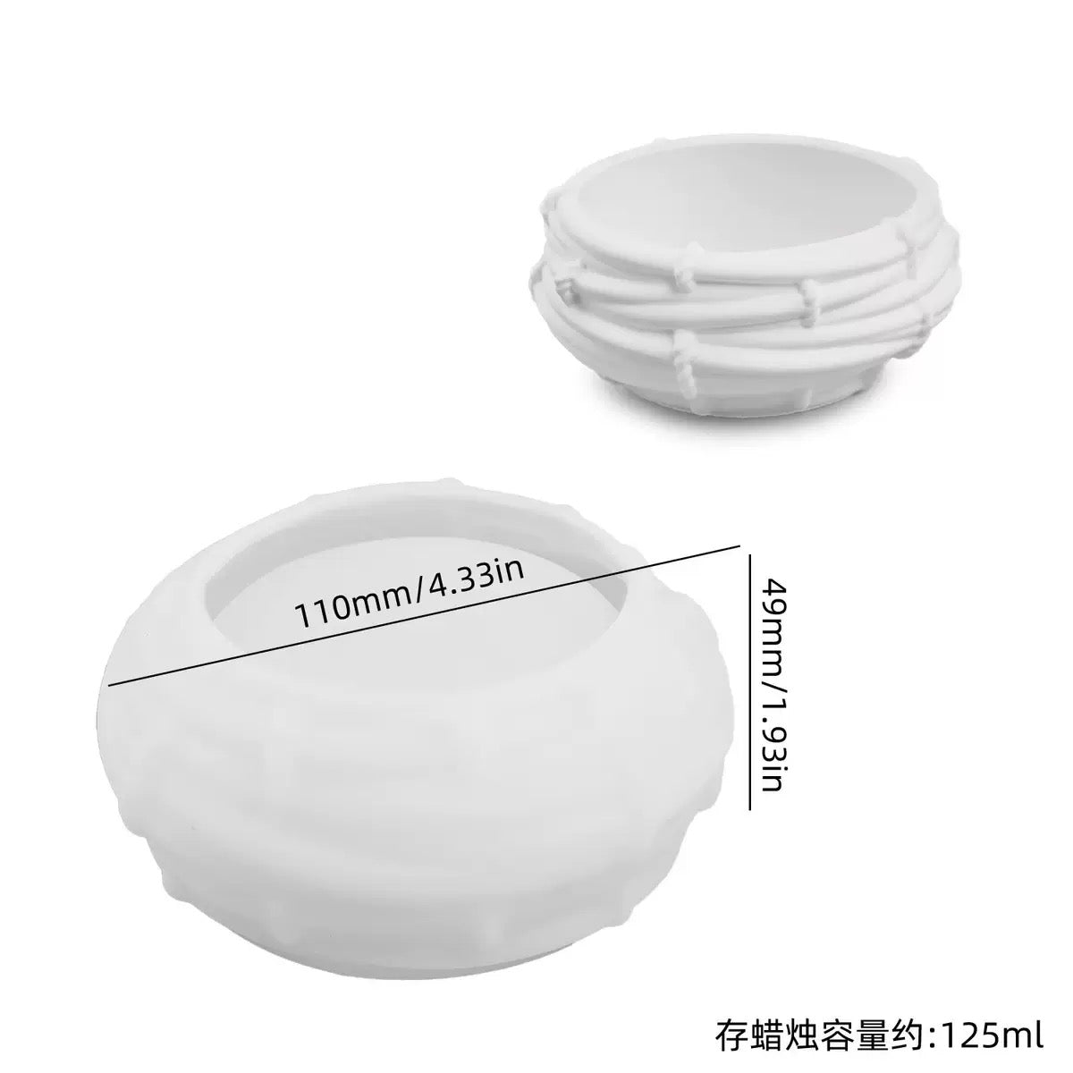Bird's Nest Candle Jar Silicone Mold f06