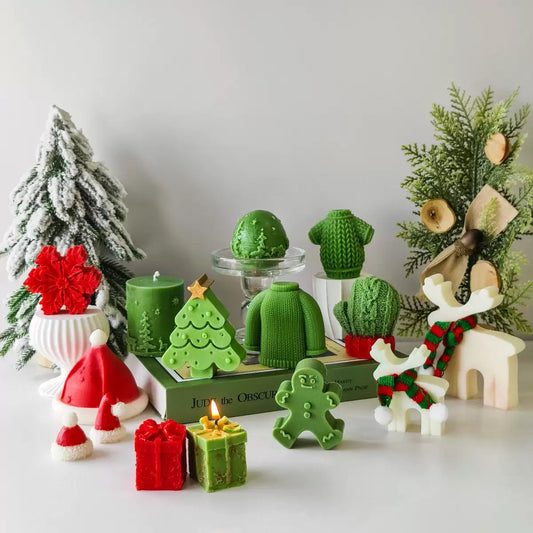 Christmas Ornament Decoration Candle Silicone Mold h01