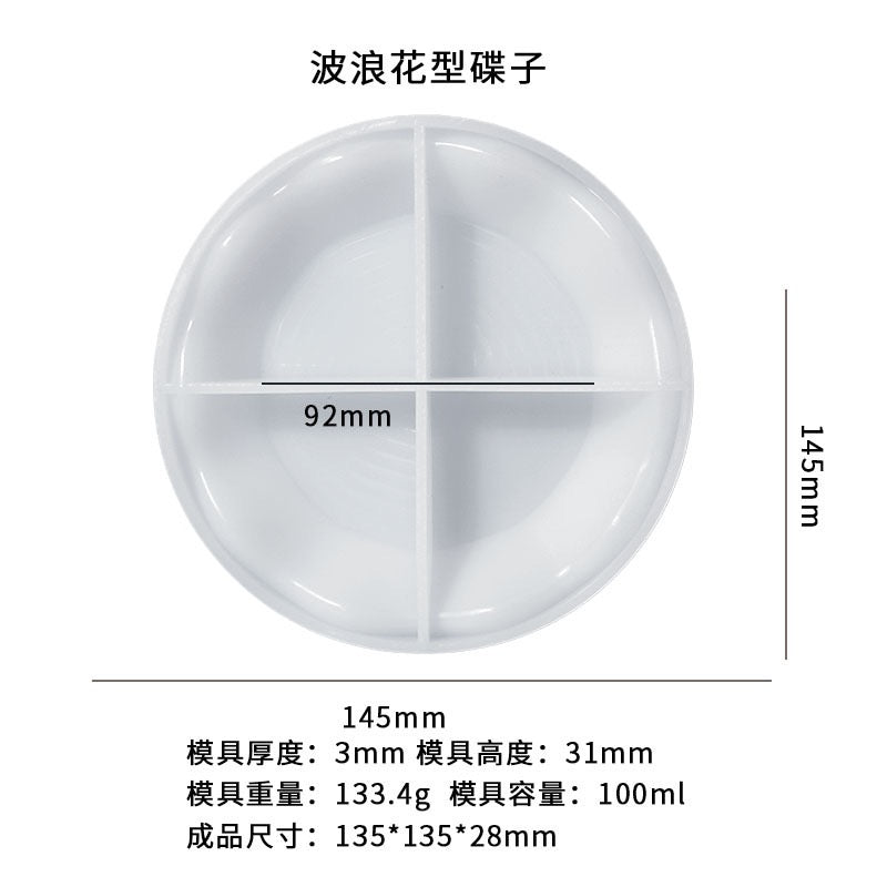Wave Saucer Plate Silicone Mold e03
