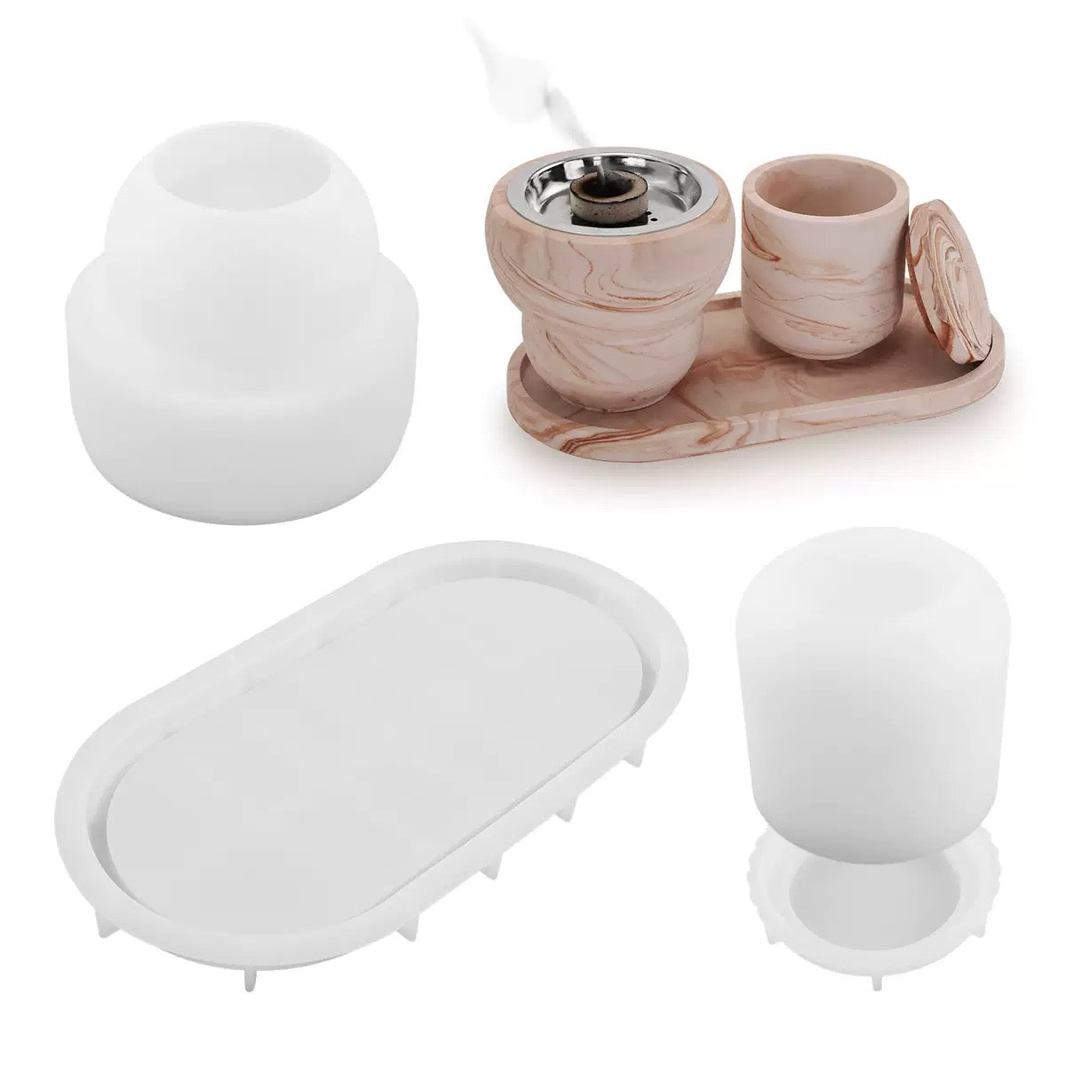 Candle Jar/ Incense Burner Silicone Mold d05