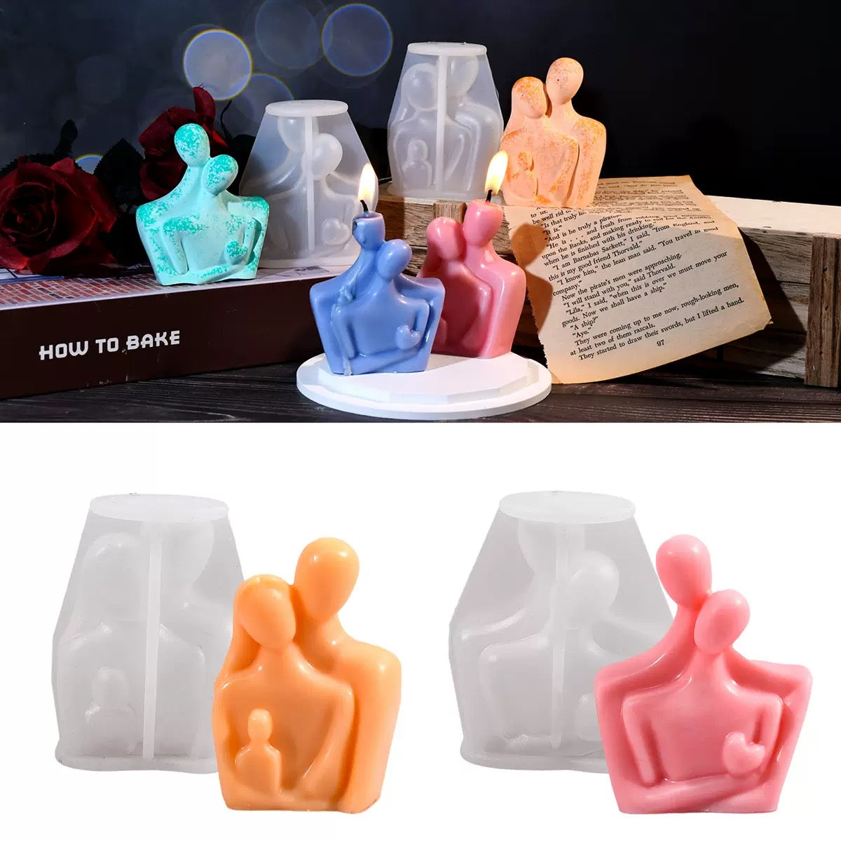 Couple Hug Silicone Mold i010