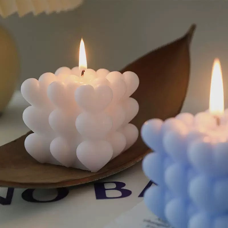 Bubble Heart Candle Silicone Mold h04