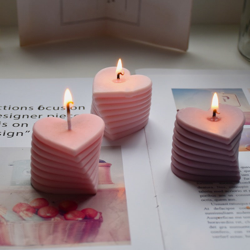 Rotating Love Candle Heart Silicone Mold h03