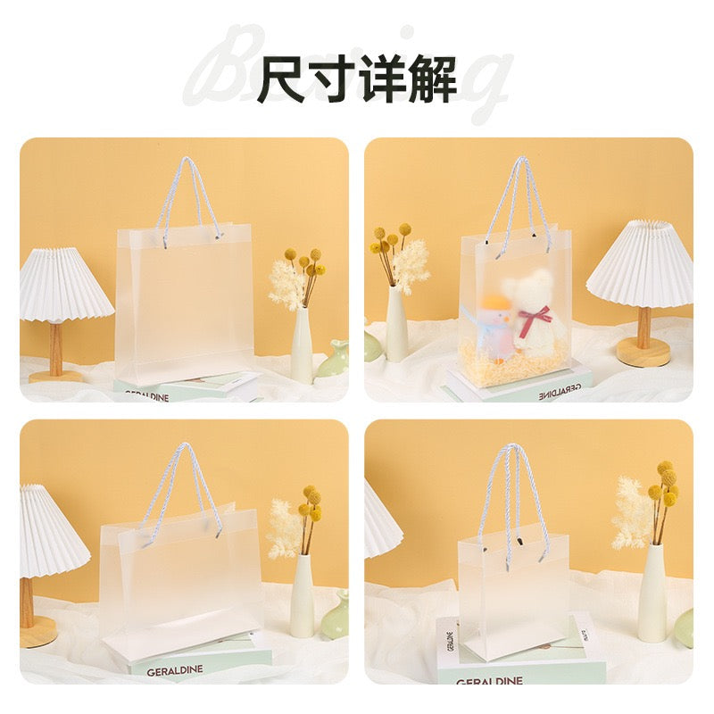 5pcs Plastic gift bag with rope handle