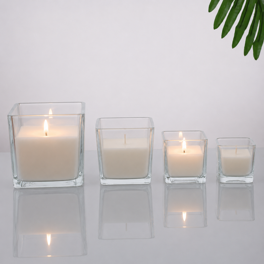Square Candle Glass Jar