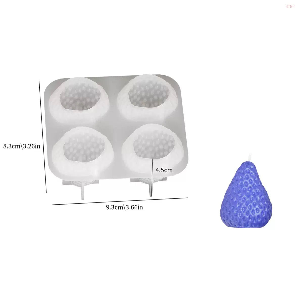 Strawberry Candle Silicone Mold