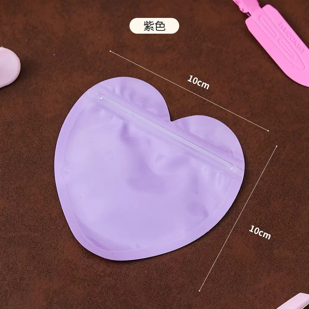 5pcs Color PVC Heart Pouch