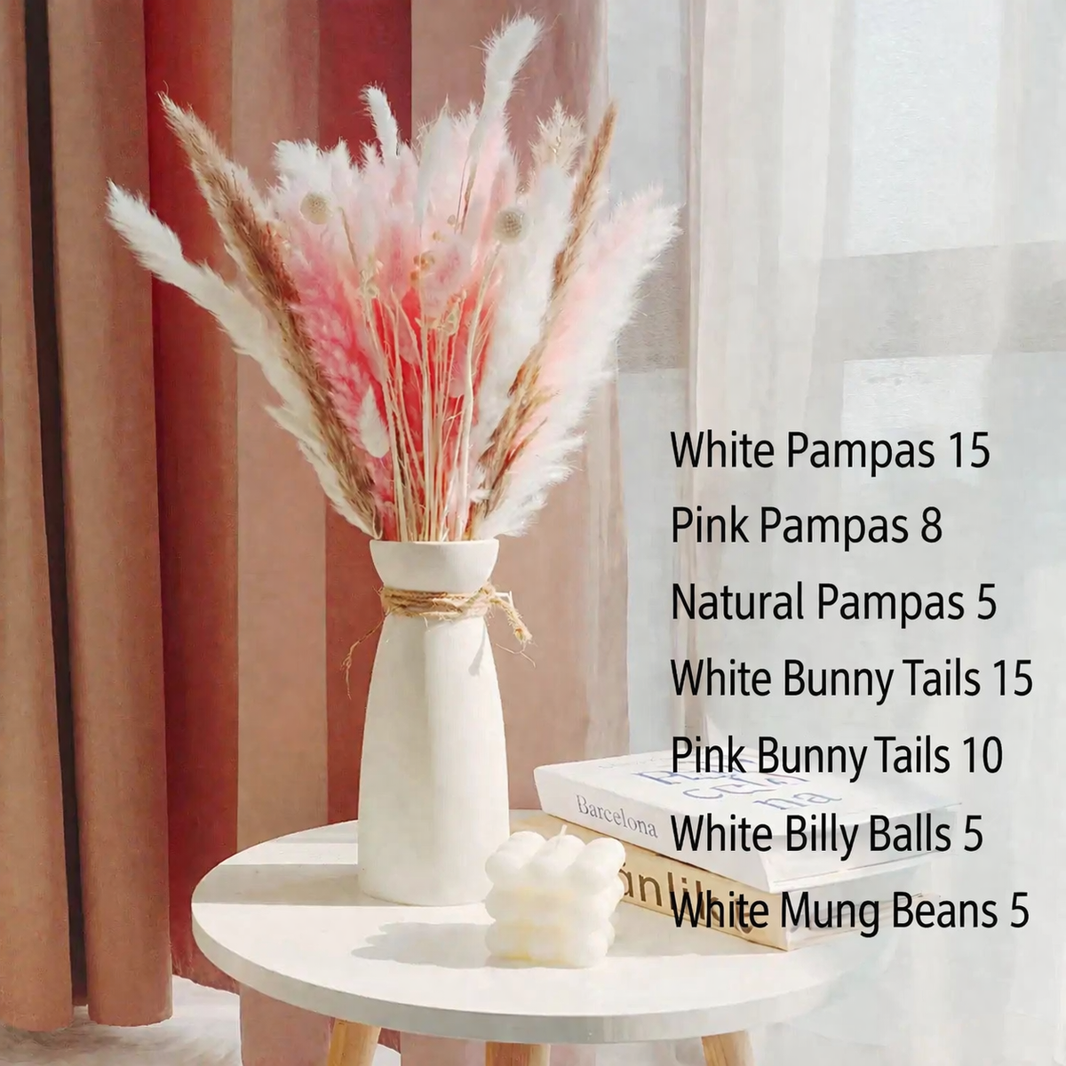 Mixed Natural Pampas Flower Grass