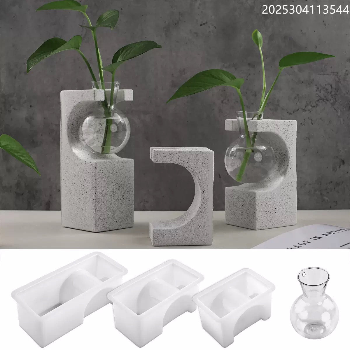Gypsum Diffuser Tube/ Plant Flower Pot Silicone Mold d01