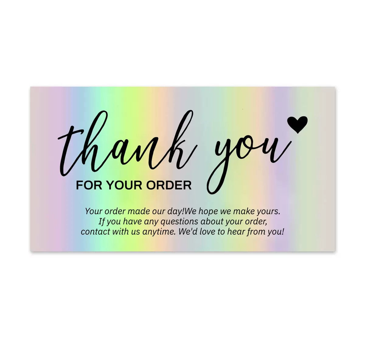 50Pcs Holographic Thank You Cards j03