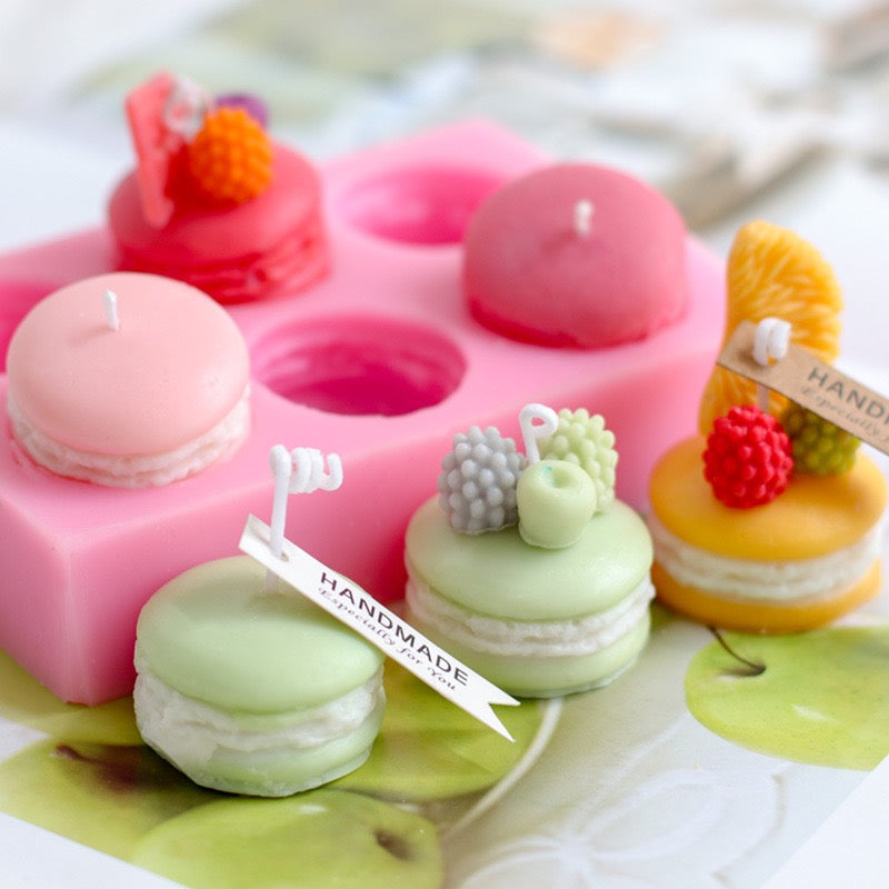 Macaron Dessert Candles Silicone Mold h011