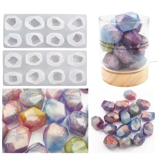 Irregular geometric crystal gemstone mold a011