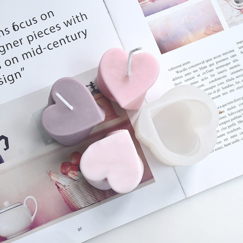 Rotating Love Candle Heart Silicone Mold h03