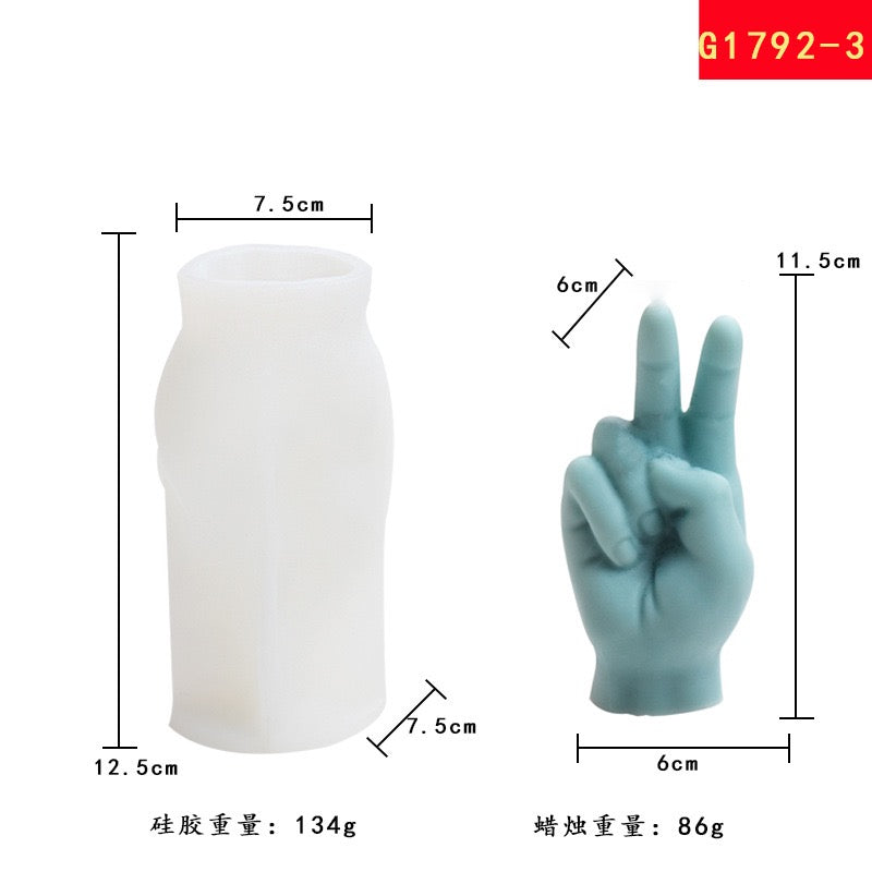 Hand shaped candle silicone mold h015