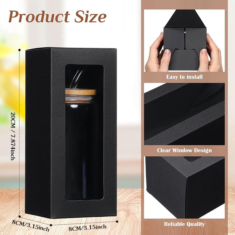 5Pcs Rectangle Kraft Box Pvc Window