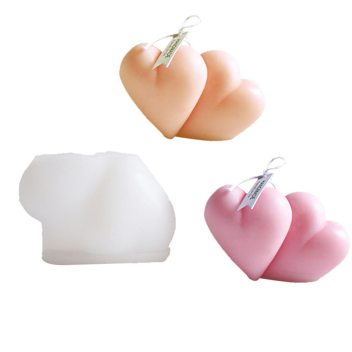 Joining Heart Candle Silicone Mold h03